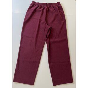 Vtg Allison Daley Faux Suede Pull On Pants Size 16 Straight Leg High Rise Mature
